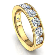 Demi-alliance 9 diamants ronds 1.60 carat or jaune Antonia